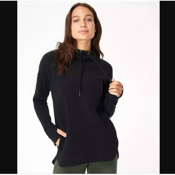 SWEATY BETTY Escape Luxe Hoodie Sweatshirt Small Black NEW - Picture 3 of 11